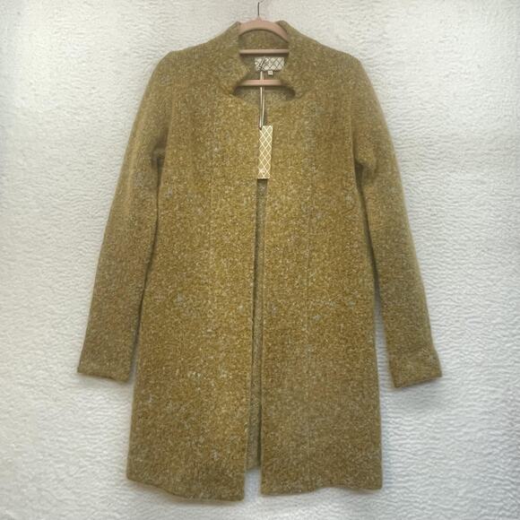 Anna Mai Jackets & Blazers - Mia Mai Coat Womens XS Mustard Yellow Boucle Wool Blend Mohair Jacket Italy